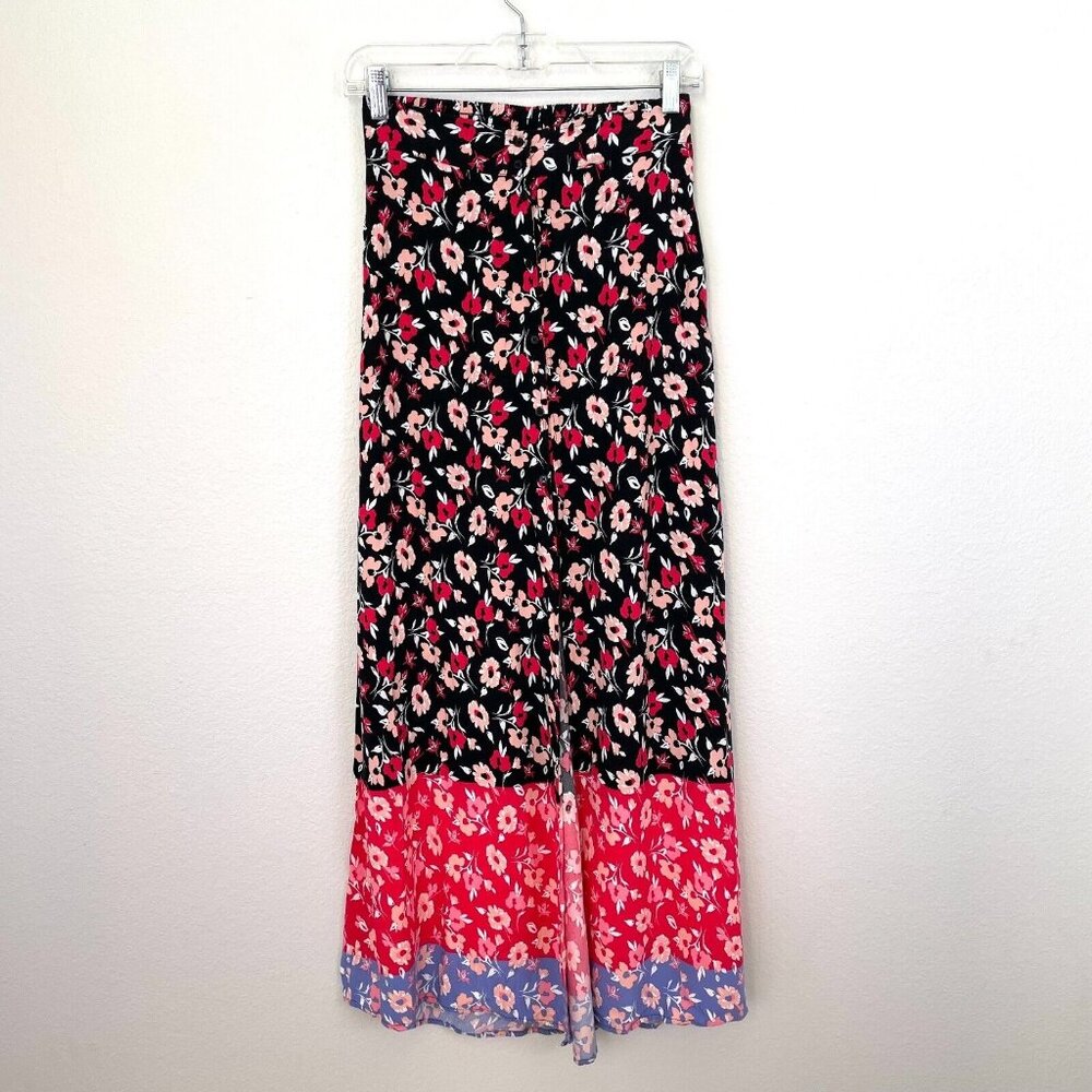 Express Womens Size XS‎ Floral Button Up Maxi Skirt High Front Slit